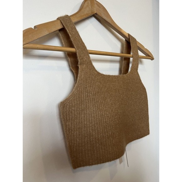 NWT Everlane Wool Blend Crop Tank In Camel Size Medium - Picture 3 of 8